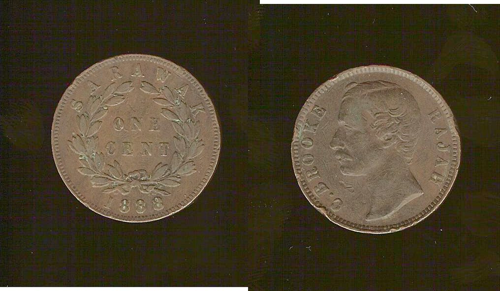Sarawak cent 1888 VF+